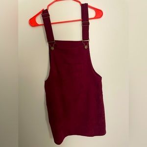Women’s maroon corduroy pinafore